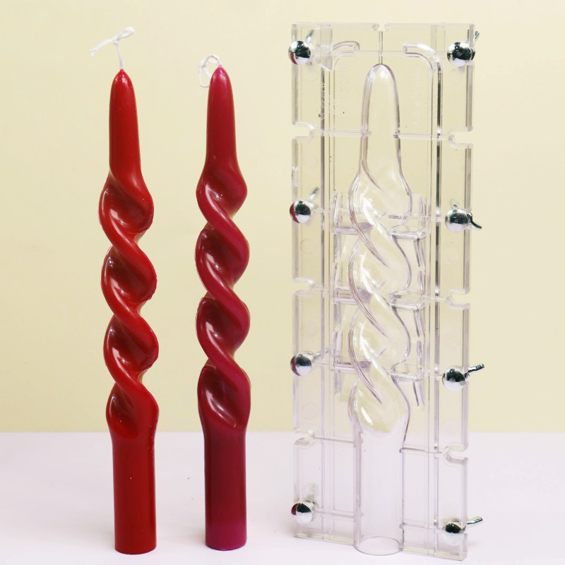 Candle Supplies Kit - Memutar Garis Kolom Akrilik Cetakan Lilin
