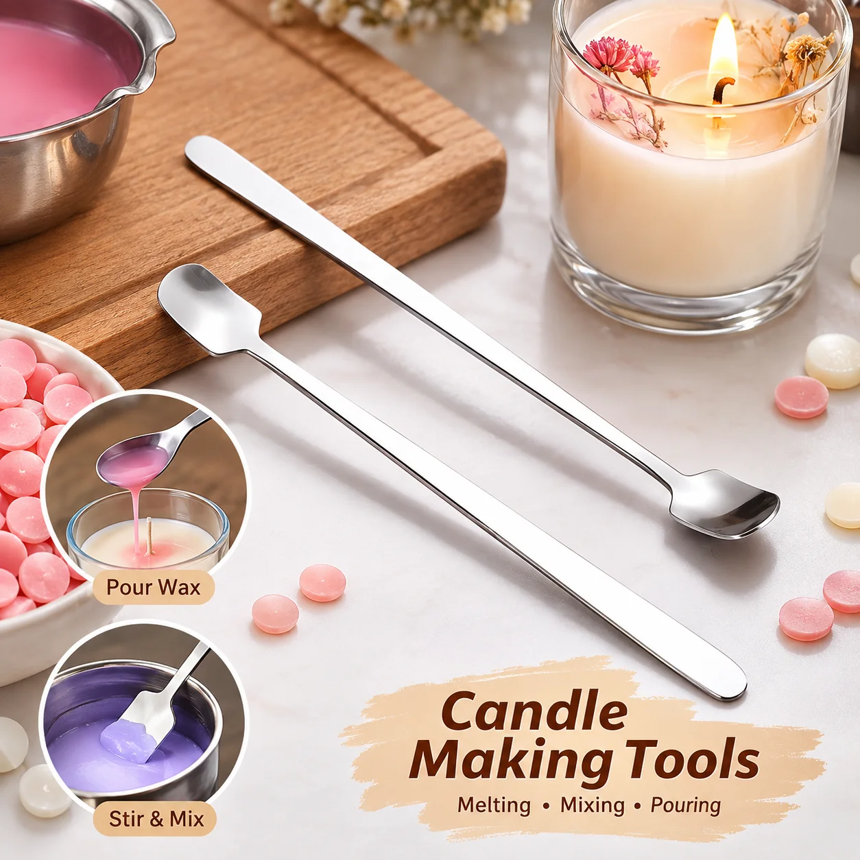 Candle Supplies Kit - 1/2PCS Set Sendok Pembuat Lilin Stainless