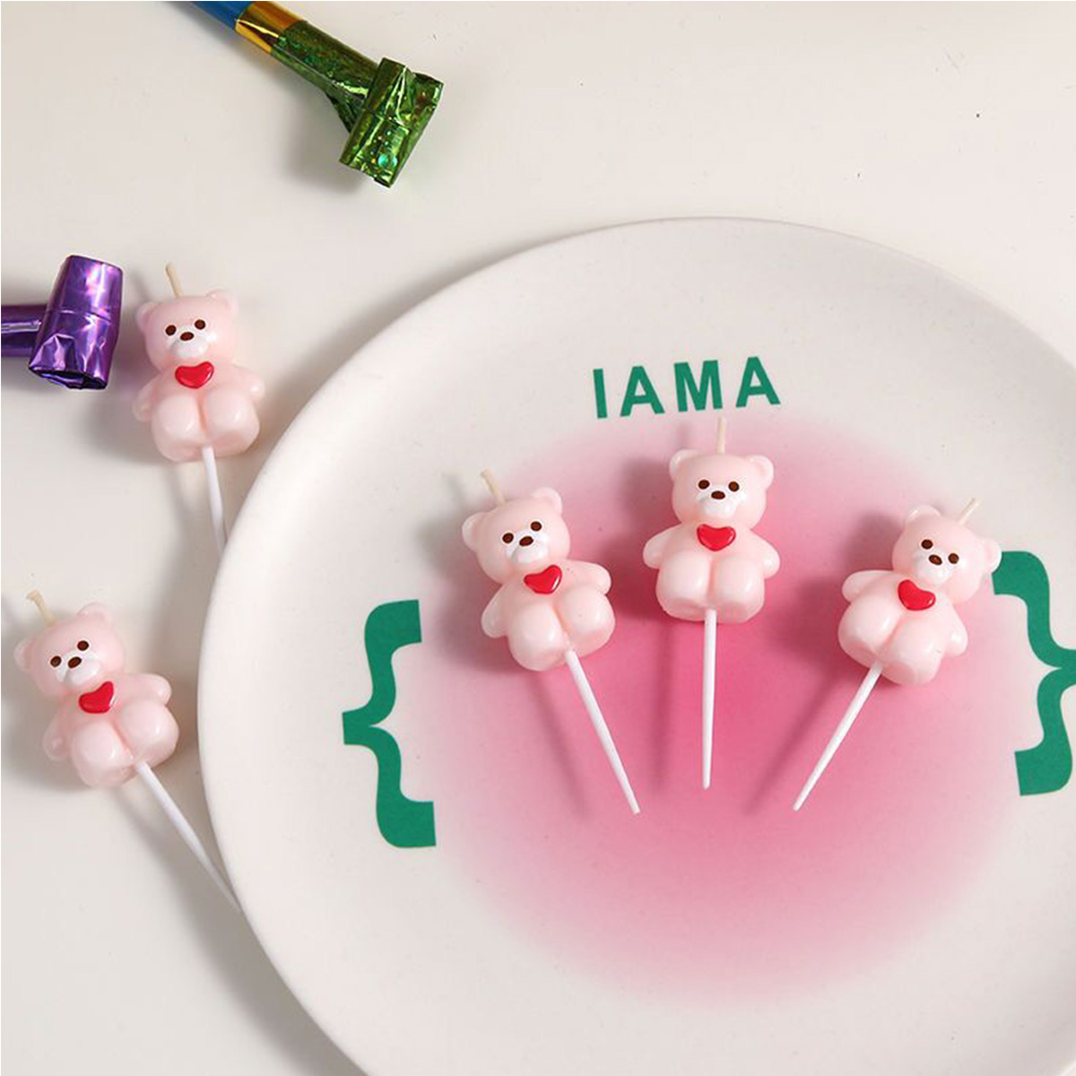 Candle Supplies Kit - Set lilin beruang peluk kartun 5